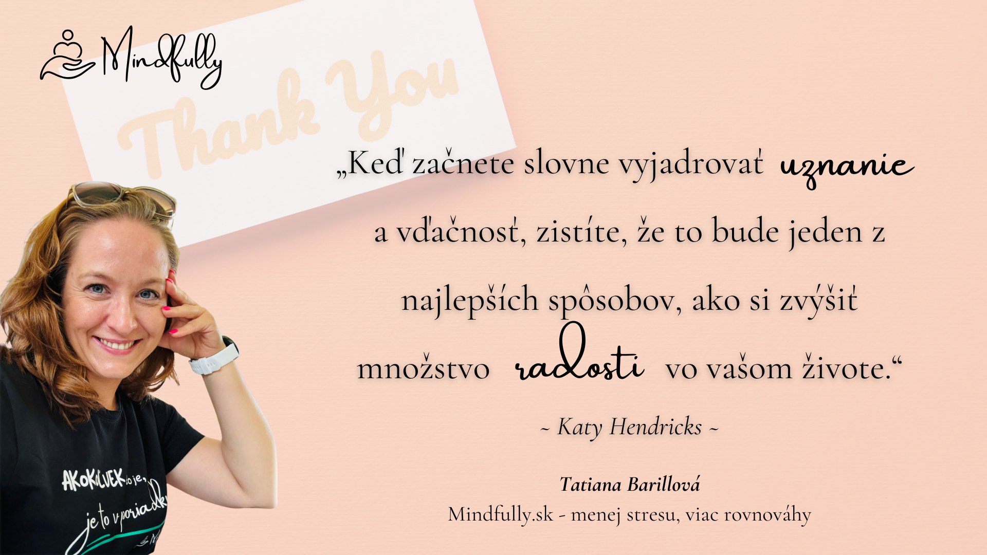 Vdacnost a ocenenie spokojnost menej stresu Mindfully